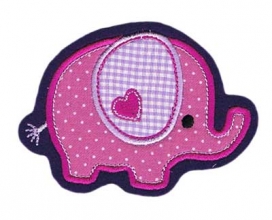 Applikation / Aufnher Elefant pink Punkte