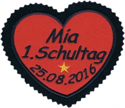 Applikation Herz  1. Schultag
